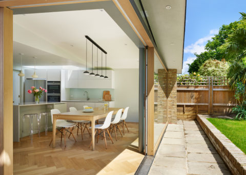 Kitchen extension with sliding doors